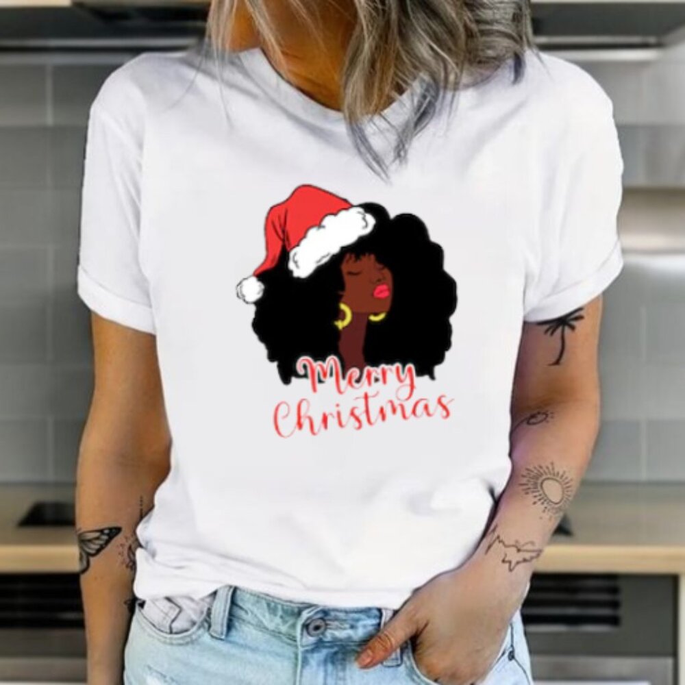 Merry Christmas S4nt4 Black Girl T-Shirt, S4nt4 Mrs. Christmas T-Shirt